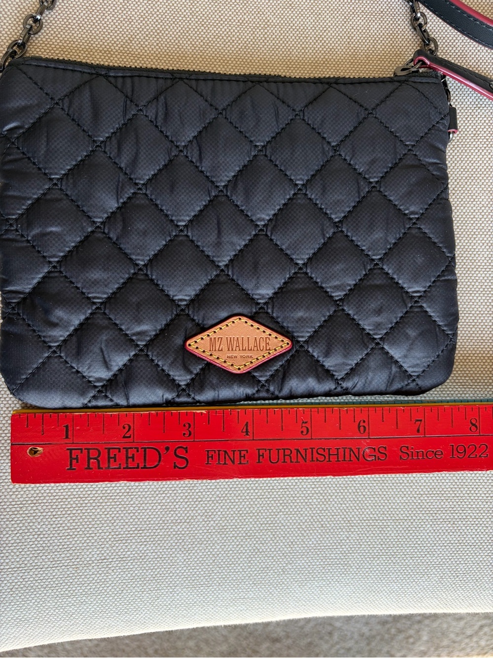 MZ Wallace Black Quilted Crossbody with Chain Strap Zip closure lightweight - Picture 16 of 16